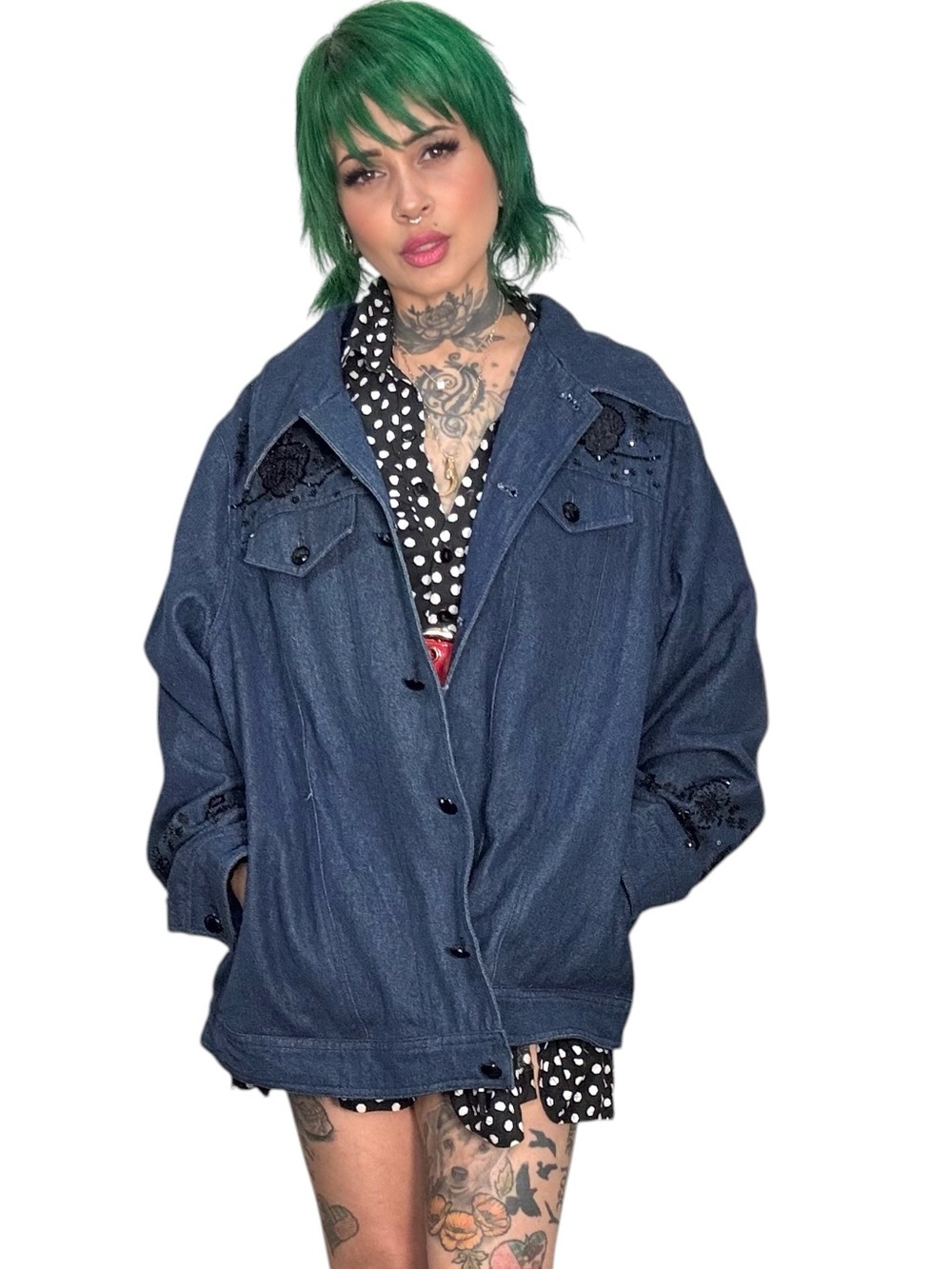 Dennis Basso Oversized denim jacket